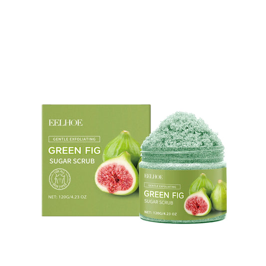 EELHOE Green Fig Sugar Scrub Body Exfoliating Dead Skin Remover Oil Control Nourishing Body Cleaning Lightening Body Scrub 120g