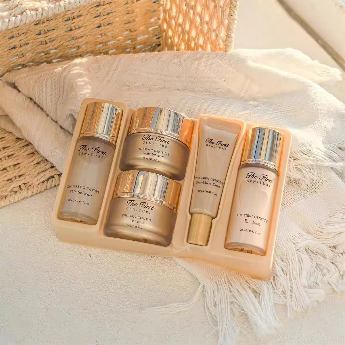 O HUI The First Geniture Moisturizing Skin Care Gift Set – 5‑Piece Anti‑Aging, Nourishing & Hydrating Facial Kit for Women