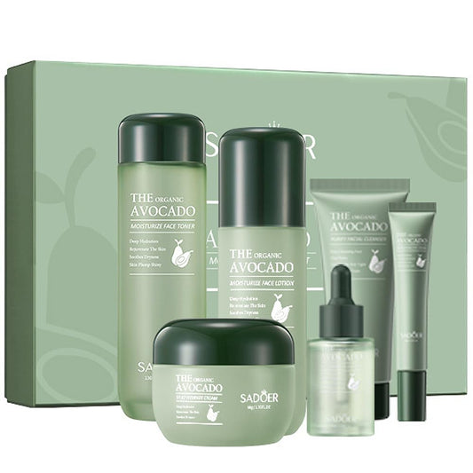SADOER Organic Avocado Moisturizing Set – 6PCS | Mild, Comfortable, Soothing, Nourishing & Suitable for Various Skin Types