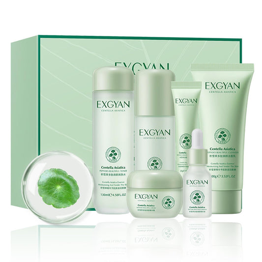 EXGYAN Centella Asiatica Polypeptide Skin Care Set – 6‑Piece Set | Moisturizing, Oil‑Controlling, Whitening, Anti‑Aging & Deep Hydration Facial Care