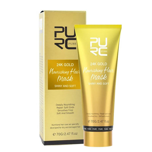 PURC 24K Gold Hair Mask – 70g Deep Repair & Keratin Smoothing Treatment for Dry, Frizzy Hair