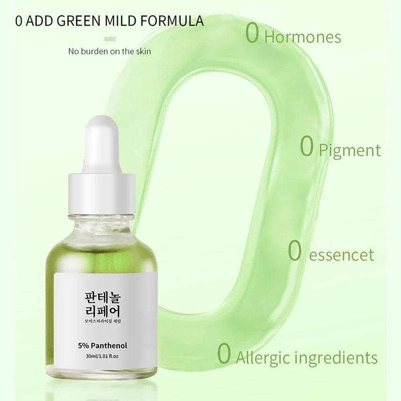 Panthenol 5% & Green Tea Calming Korean Serum | Soothing, Moisturizing, Acne Care | 30ml