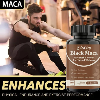 ZYNERA | Black Maca Ashwagandha Capsules | Energy & Reproductive Health Support