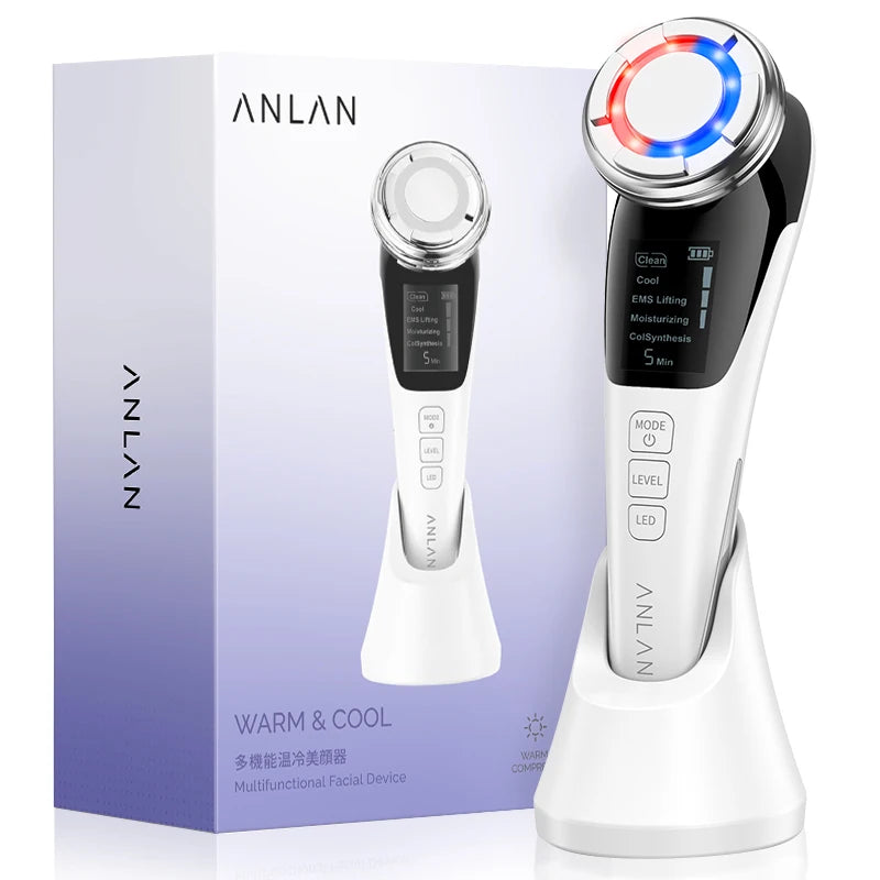ANLAN EMS Facial Massager Microcurrent Face Lifting Massage Hot Cold Compress Deep Cleansing Facial Care Beauty Device
