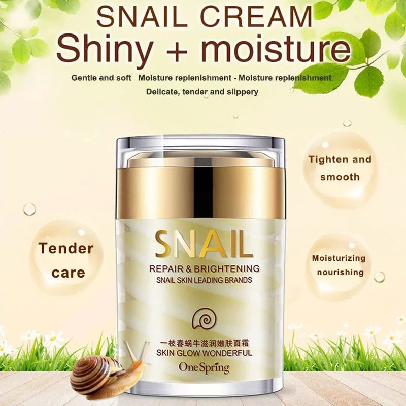 Snail Repair & Whitening Face Cream | Aloe Vera, Anti-Aging & Acne Treatment | Moisturizing, Nourishing & Wrinkle Care | 50g