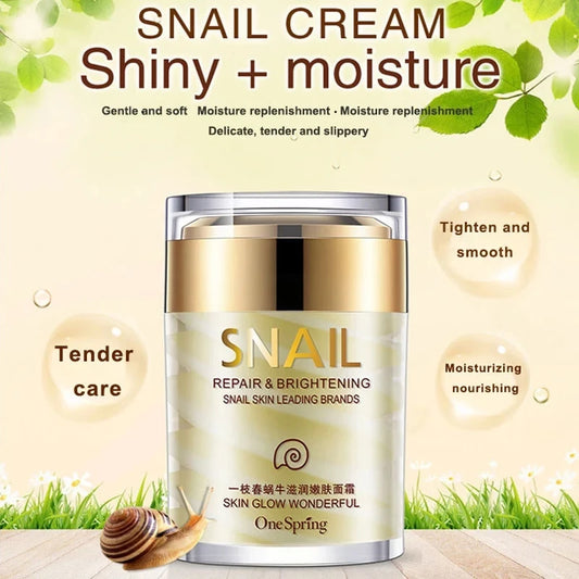 Snail Repair & Whitening Face Cream | Aloe Vera, Anti-Aging & Acne Treatment | Moisturizing, Nourishing & Wrinkle Care | 50g