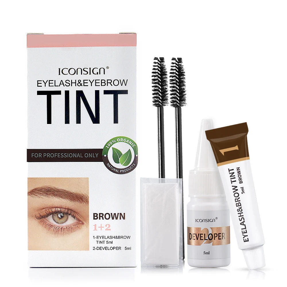 ICONSIGN | Eyelash & Eyebrow Dye Tint Kit | Brow Enhancer, Mascara Lift, Tinting & Tattoo Effect