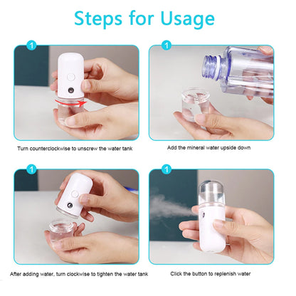 USB Mist Facial Sprayer | Rechargeable nebulizer for moisturizing and skin hydration