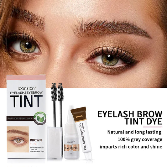 ICONSIGN | Eyelash & Eyebrow Dye Tint Kit | Brow Enhancer, Mascara Lift, Tinting & Tattoo Effect