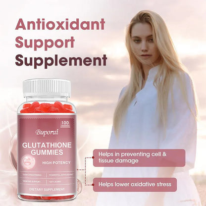 Buporai | Glutathione Gummies with Collagen | Anti-Aging, Skin Brightening, Hair & Nail Support | 60 Gummies