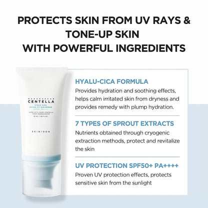 Hyaluronic Acid, Centella Asiatica | Moisturizing, Light, Nourishing Water-Based Sunscreen | 50ml