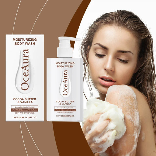 Vanilla Scented Body Wash, Moisturizing Shower Gel With Shea Butter & Aloe Vera For Soft Skin, Long Lasting Fragrance