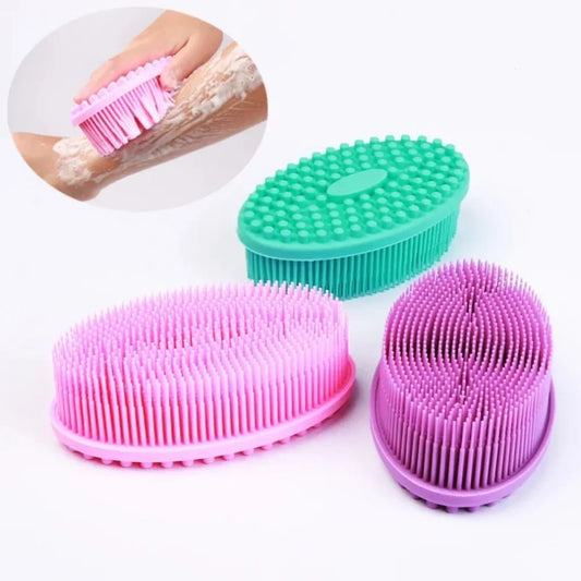Silicone Body Scrubber Bath Shower Sponge Dry Bath Brush for Body Massager Bast Exfoliating Silicone Bathing Scrubber Body Brush