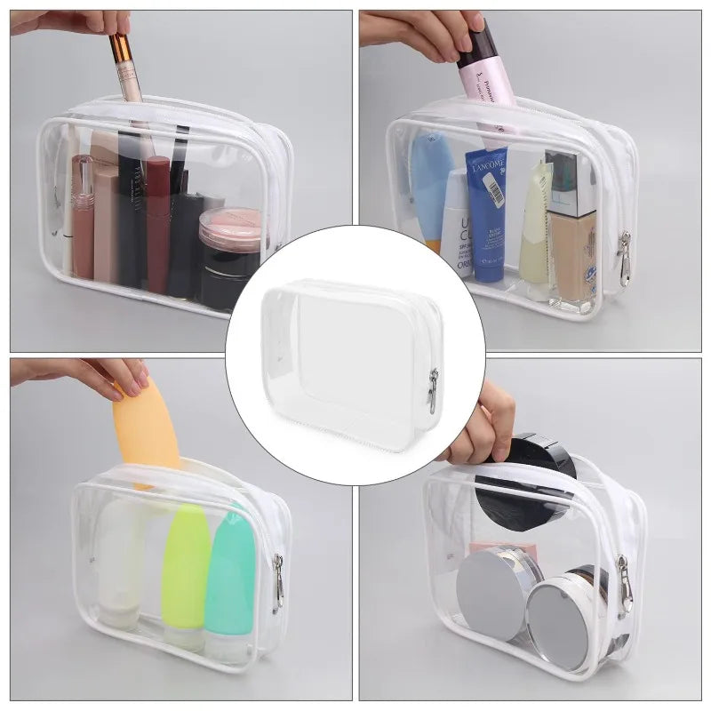 Transparent PVC Bags Travel Organizer Clear Makeup Bag for Toiletries and Cosmetics Waterproof Beauty Case for  Travelers