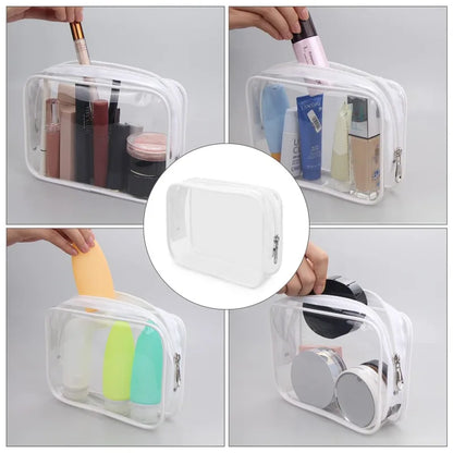 Transparent PVC Bags Travel Organizer Clear Makeup Bag for Toiletries and Cosmetics Waterproof Beauty Case for  Travelers