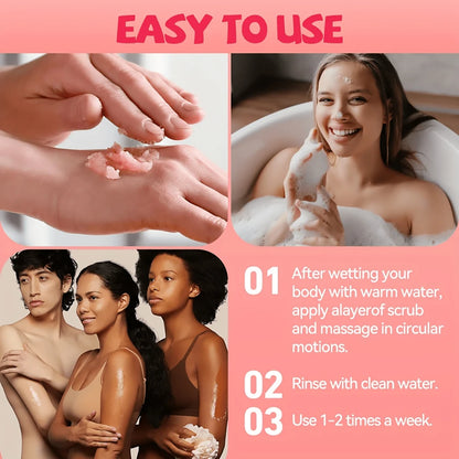 SUYARUN Peach Sugar Scrub Exfoliator - Moisturizing Body Polish with Shea Butter, Natural Exfoliator for Smooth Skin, 300g.
