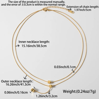 Fashion Gold Plated Layered Necklace Trendy Thin Chain Pendant Dainty Stackable Jewelry Gift for Women Birthday Valentine