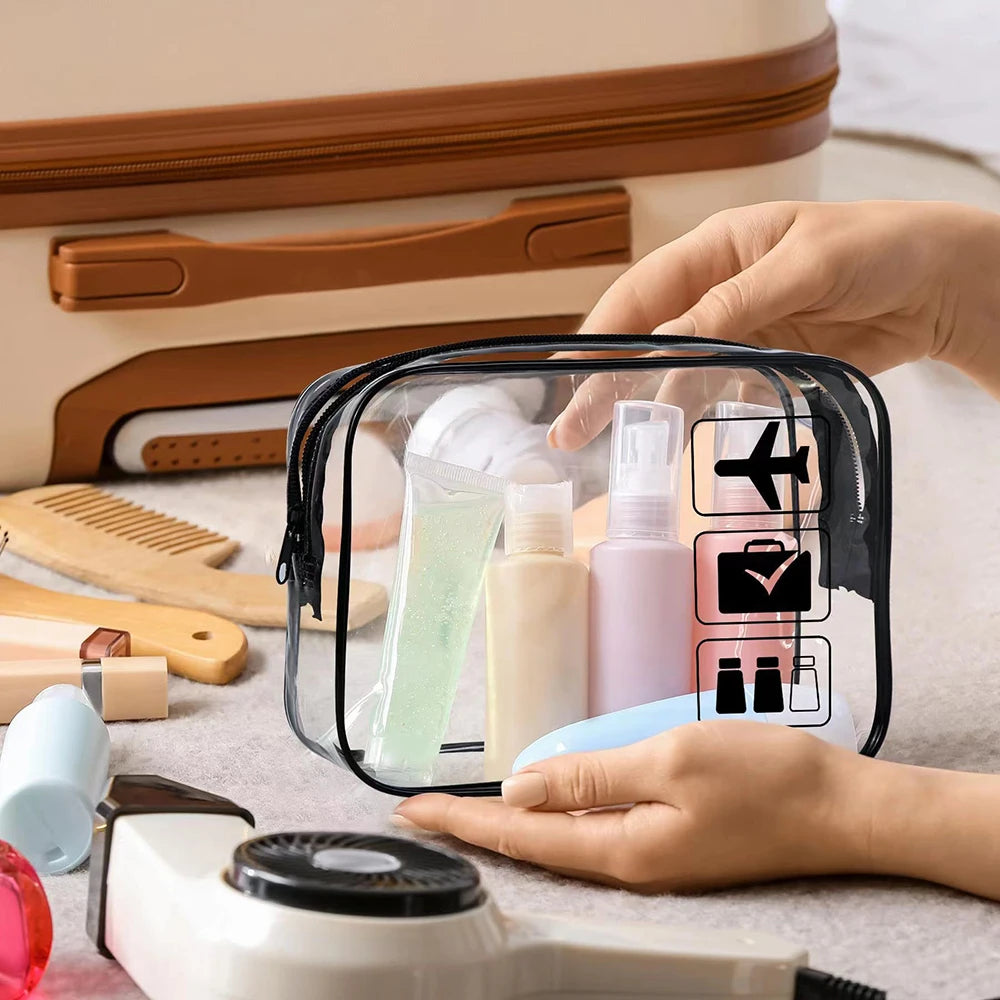 Cosmetic Pouch 3 Pcs Clear Toiletries Bags Carry On Airport Airline Compliant Bag Toiletry Bag Convenient Travel Toiletry Bag Fa