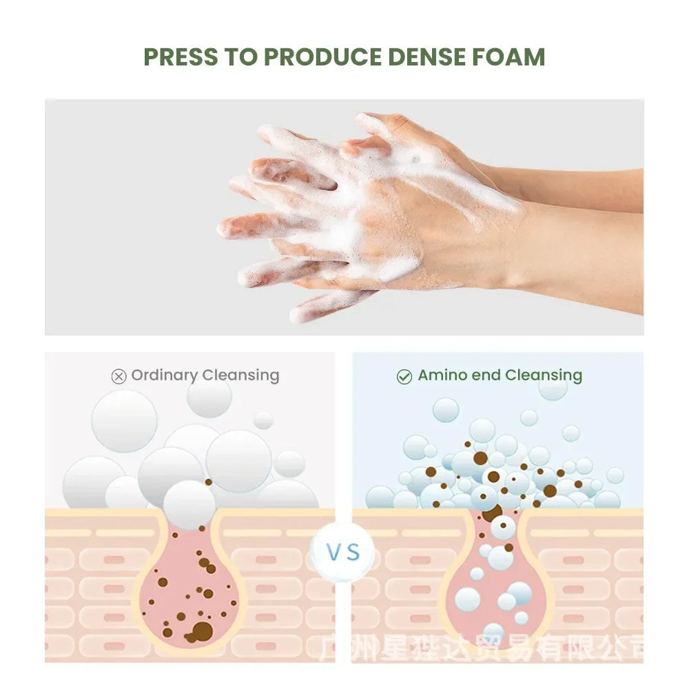 150ml Green Tea Amino Acid Cleanser Mousse - Moisturizing Hydrating  Oil Control Makeup Remover Cleansing Foam Facial Wash