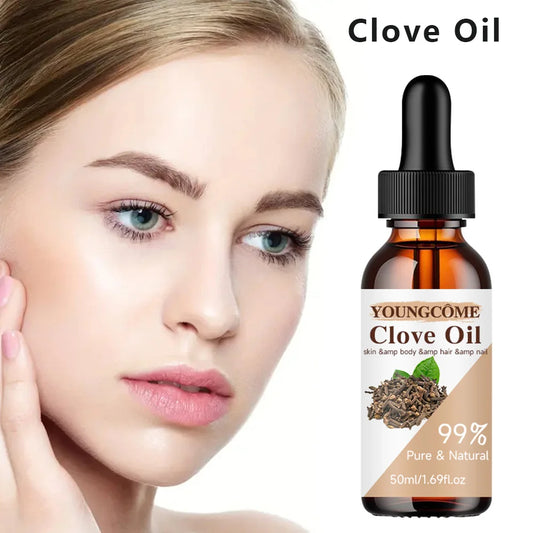 YOUNGCOME Clove Essential Oil | 99% Pure & Natural | Moisturizing, Repair & Anti-Aging | Skin, Body, Hair & Nails | 50ml
