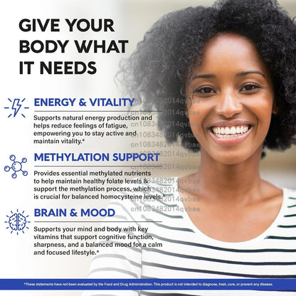 PINGAN | Methylated Multivitamin with B12 | Energy, Brain & Mood Support