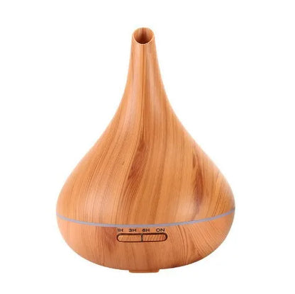 400 ML Modern Electric Humidifier Essential Aroma Oil Diffuser Ultrasonic Wood Grain Air Humidifier Mist Maker LED Light
