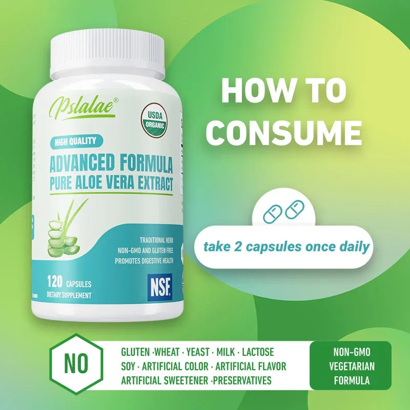 Pslalae | Organic Aloe Vera Capsules | Gut Health, Digestive Comfort, Immune Support | 60 Capsules