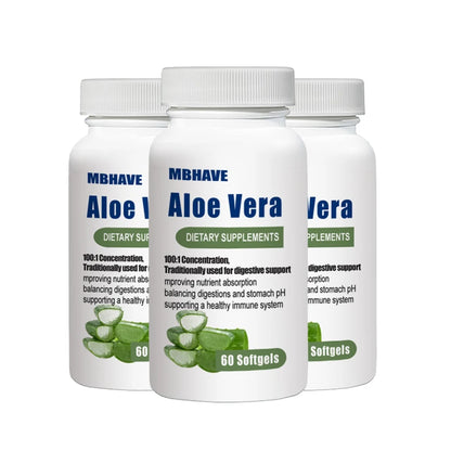 MBHAVE | Aloe Vera 400mg Softgels | Digestive Support, Nutrient Absorption, Immune Health | 60 Softgels