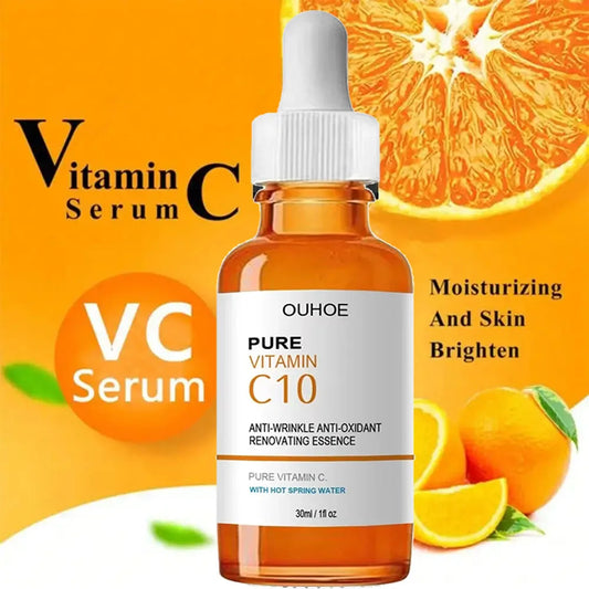 OUHOE Pure Vitamin C10 Essence | Anti-Wrinkle, Antioxidant & Skin Renewal | With Hot Spring Water | 30ml