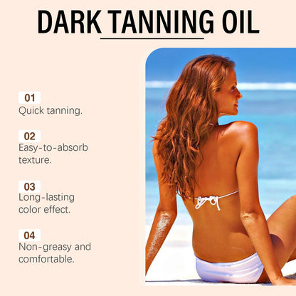 OCEAURA Coconut Dark Tanning Oil Long Lasting Bronzer Outdoor Summer Beach Brown Long Lasting Sunless Fake Tan Body Lotion 100m
