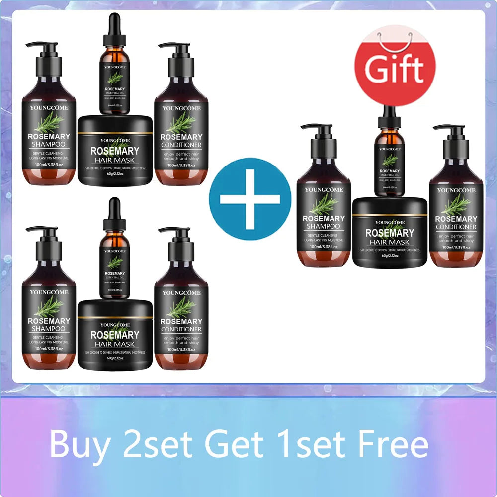 Rosemary Hair Care Kit 4in1 - Mask+Shampoo+Conditioner+Oil, with Biotin, Cleanses and Helps Strengthen Weak and Brittle Hair 4pc
