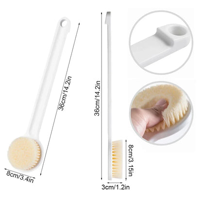 1pc Long Handle Back Brush for Shower Soft Bristles Body Exfoliating Bath Brush Skin Health Shower Back Scrubber Bath Supplies
