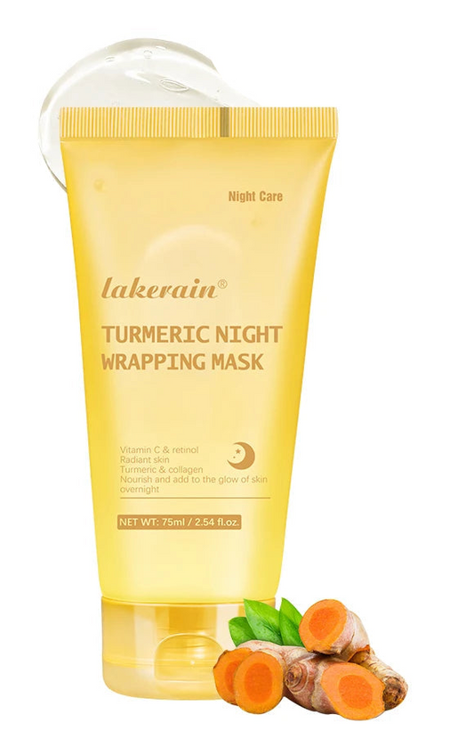 Lakerain Kojic Acid & Turmeric Night Wrapping Mask – 75ml Peel-Off Overnight Treatment with Collagen