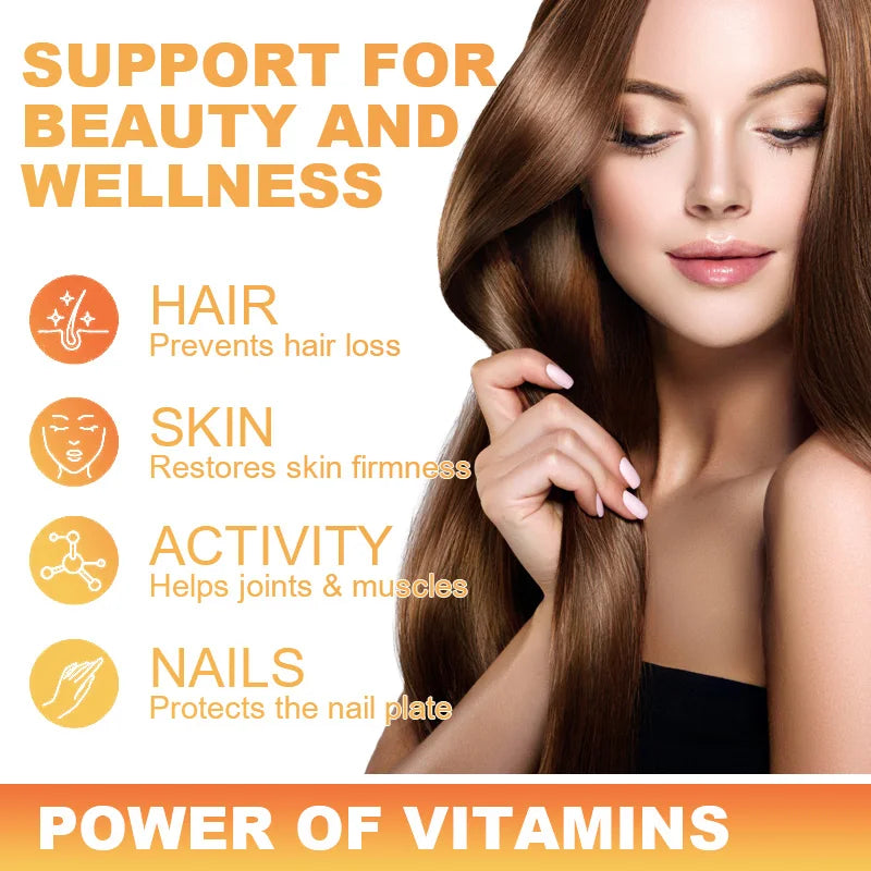 Beworths | Collagen Gummies with Biotin & Vitamins C & E | Hair Growth, Skin Care, Nails, Anti-Aging | 60 Gummies