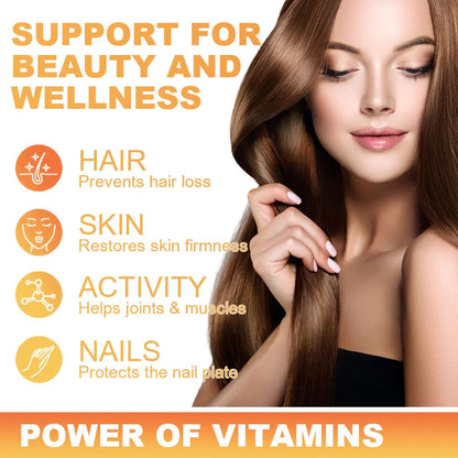 Beworths | Collagen Gummies with Biotin & Vitamins C & E | Hair Growth, Skin Care, Nails, Anti-Aging | 60 Gummies