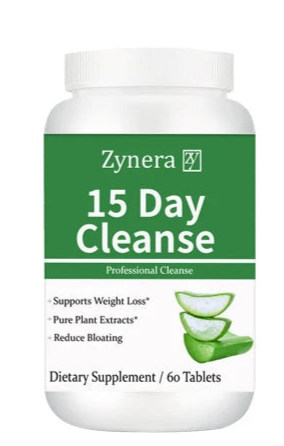 Zynera | Aloe 15-Day Cleanse & Weight Loss | Detox, Fat Block, Appetite Control | 60 Capsules