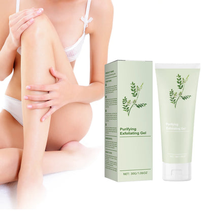 30g Purifying Exfoliating Gel - Gentle Face Body Scrub for Dullness, Yellowish Skin - Brightening, Smoothing Skin Care Treatment
