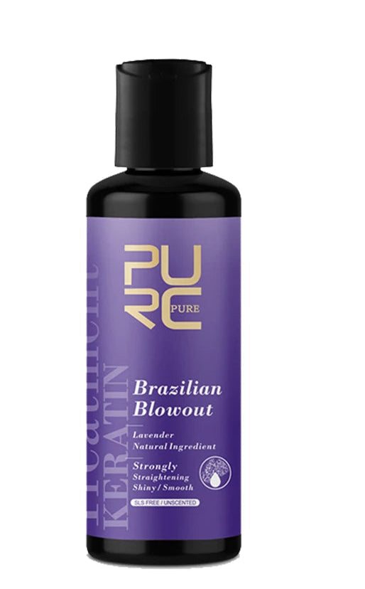 PURC Lavender Brazilian Keratin Treatment – 1000ml 12% Keratin Straightening Cream for Curly & Damaged Hair