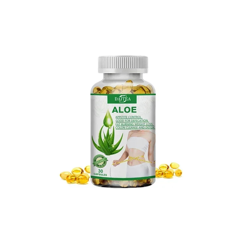 DAITEA | Aloe Capsules | Appetite Control, Fat Burn, Detox, Colon Cleanse | 60 Capsules