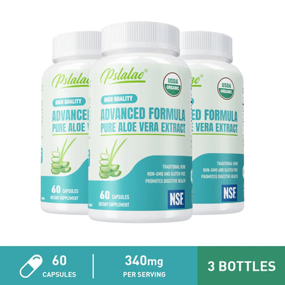 Pslalae | Organic Aloe Vera Capsules | Gut Health, Digestive Comfort, Immune Support | 60 Capsules