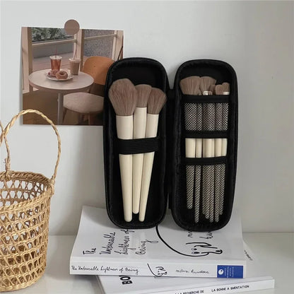 Black Cosmetic Storage Bags Waterproof Double Zipper Makeup Brushes Case Women Bag Portable Travel Brush Holder Pen case Box