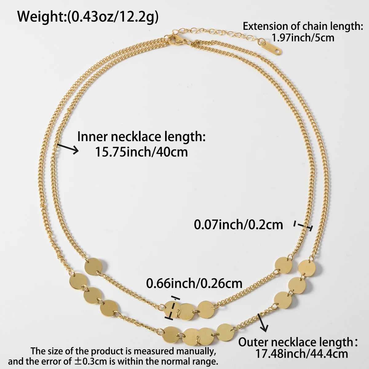 Fashion Gold Plated Layered Necklace Trendy Thin Chain Pendant Dainty Stackable Jewelry Gift for Women Birthday Valentine