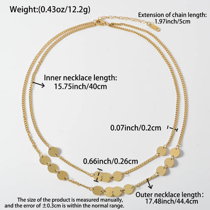 Fashion Gold Plated Layered Necklace Trendy Thin Chain Pendant Dainty Stackable Jewelry Gift for Women Birthday Valentine