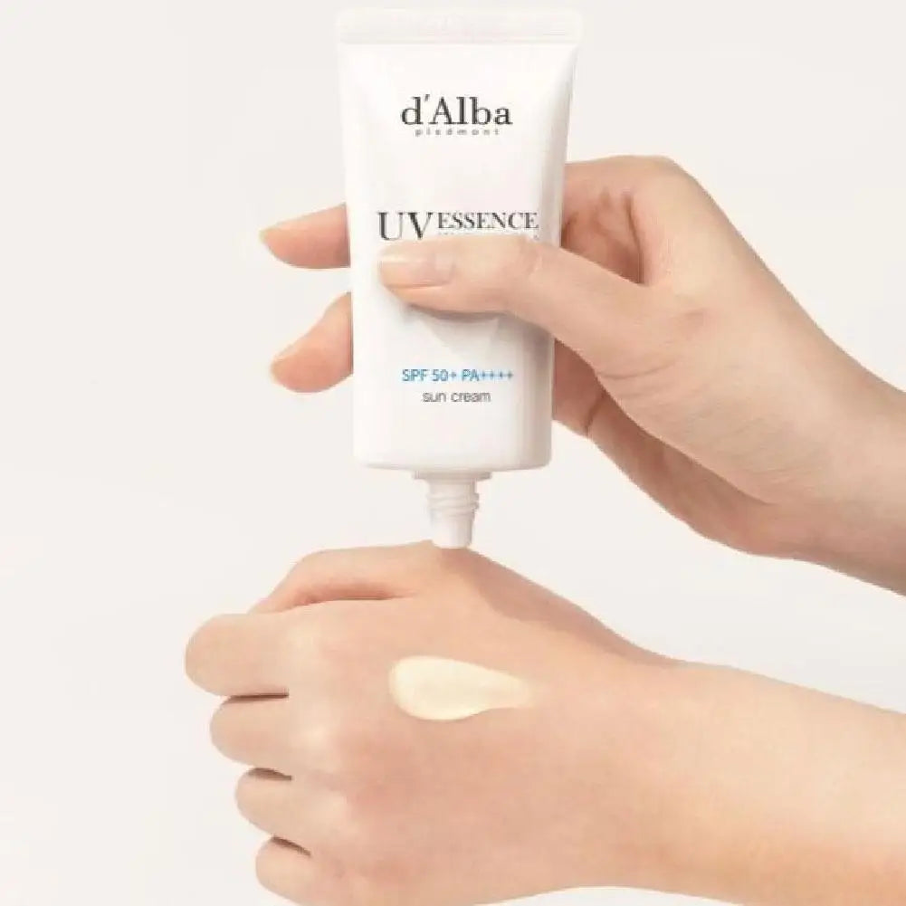 d'Alba UV Essence Waterfull+ Sunscreen SPF 50+ PA++++ | Full Body UV Protection, Hydrating & Tone-Up Pink Correcting Sun Cream | 50ml
