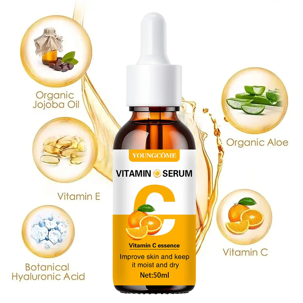 YOUNGCOME Vitamin C & Retinol Serum Set | Hydrating, Smoothing & Anti-Wrinkle | Fortified with Vitamin E | 2pcs x 50ml