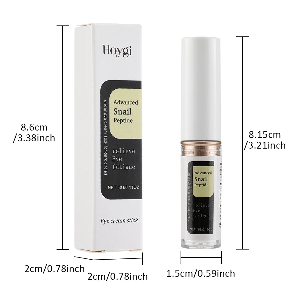Hoygi | Advanced Snail Peptide Eye Cream Stick | Reduce Dark Circles & Eye Bags, Firming, Brightening, Anti-Aging, Nourishing | 3g