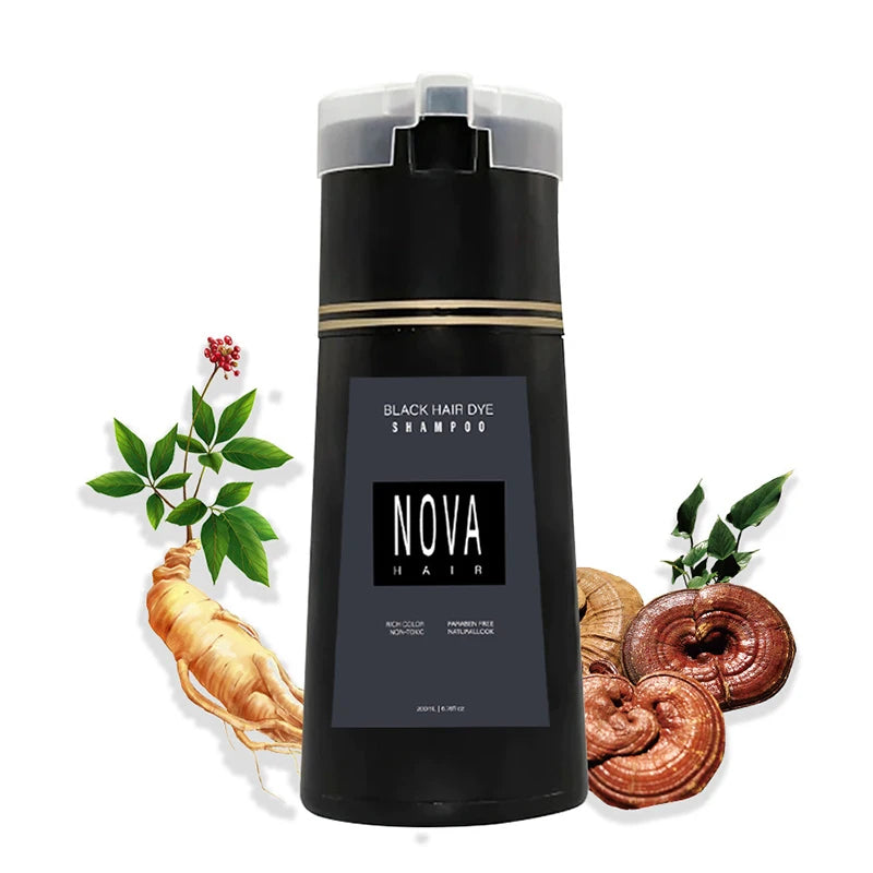 Nova Hair Dyeing Shampoo Hair Instant Dye 3-in-1 Shampoo Men Women Fluffy Oil Control Hair Care Products Nourish Hair Shampoo