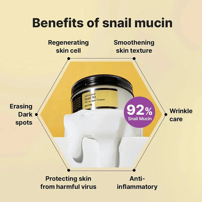 BELLTRA Advanced Snail 92 All-in-One Cream | Hydrating, Repairing & Glow-Boosting Skincare | 100g
