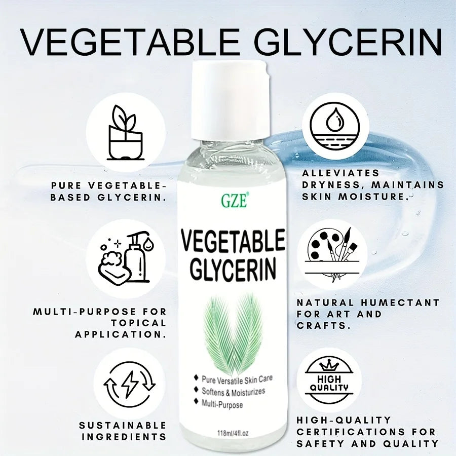 GZE Vegetable Glycerin | 100% Pure & Natural | Softening, Moisturizing & Multi-Purpose Skin Care