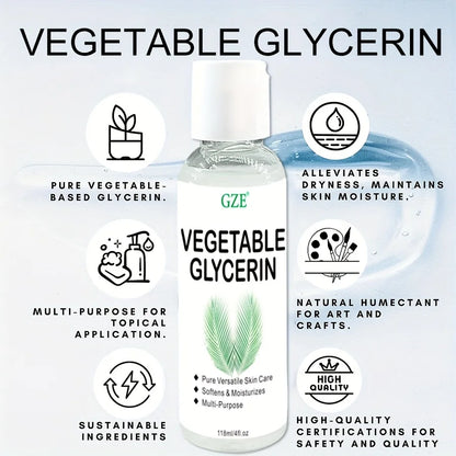 GZE Vegetable Glycerin | 100% Pure & Natural | Softening, Moisturizing & Multi-Purpose Skin Care